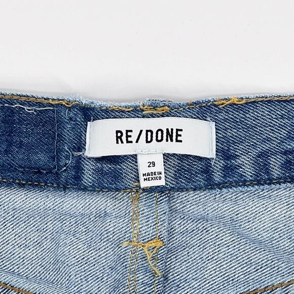 RE/DONE 90s Comfy Jeans Women’s Size 29 Sunfaded Destroy Distressed Denim - Picture 4 of 6